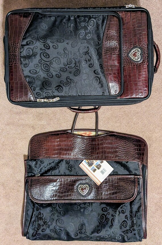 NEW! Brighton Black & Brown Croc Leather 22” Carry