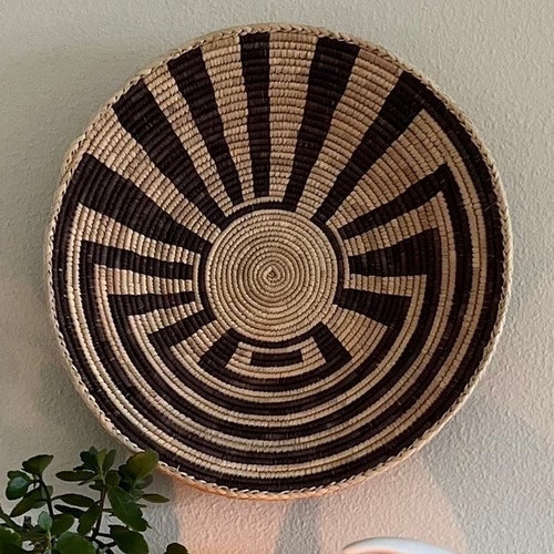 Handwoven Wall Basket Decor African Woven Wall Hanging Boho Etsy