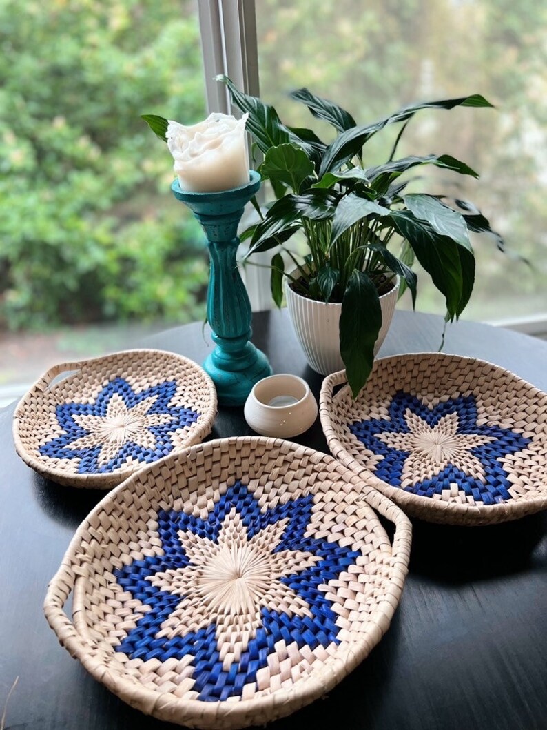 Farmhouse Wall Basket Decor Set of 3 Woven Wall Hanging Etsy