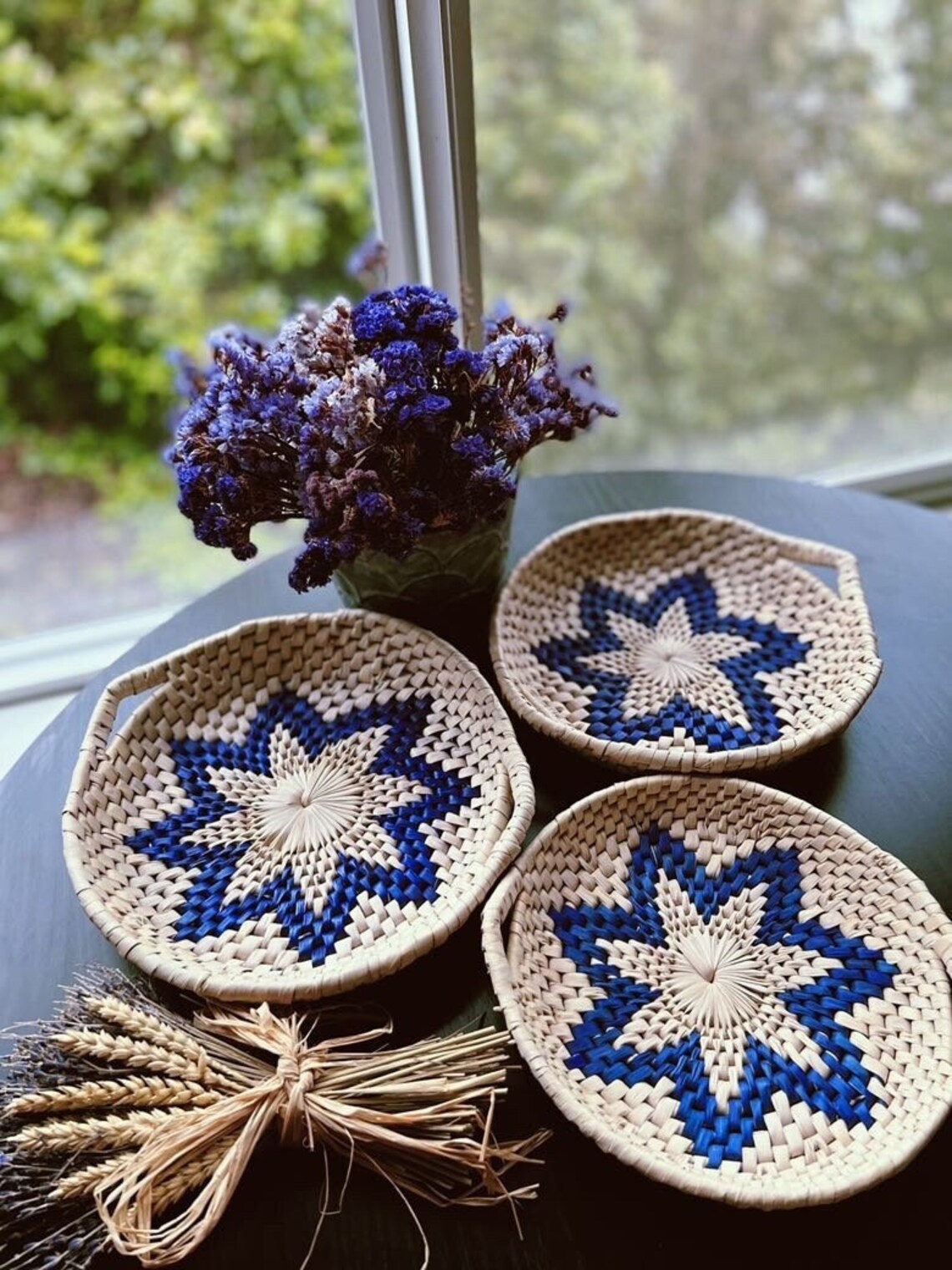 Farmhouse Wall Basket Decor Set of 3 Woven Wall Hanging Etsy