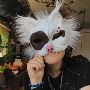 Hand Painted Felted Therian Cat Mask -  Denmark