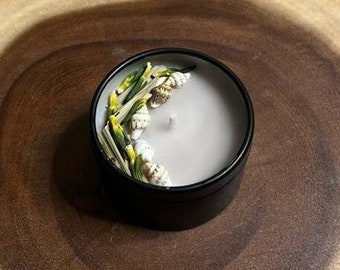 Candele fatte a mano con fiori secchi ed erbe // Candela profumata // Candela floreale di soia // Candela vegana al 100% // 2oz