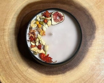 Candele fatte a mano con fiori secchi ed erbe // Candela profumata // Candela floreale di soia // Candela vegana al 100% // 8oz