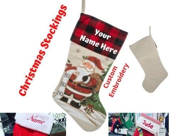 Christmas Stocking, Customized Christmas Stocking, Christmas Stocking Custom Embroidered, Personalized Christmas Stocking