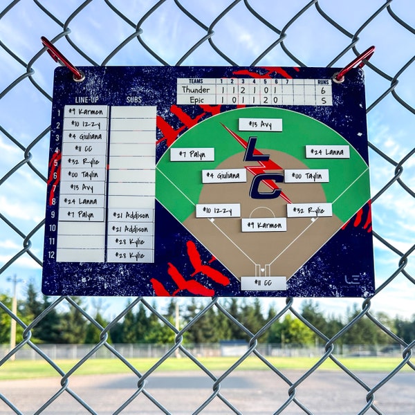 Custom Coach Lineup Board Softball Baseball