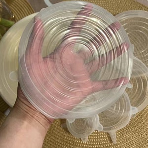 Microwave Silicone Stretch Reuseable Flexible Covers For Rectangle Round  Square Bowls Dishes Plates