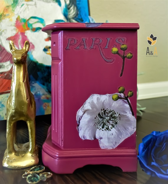 Floral Jewelry Box. Painted Jewelry Organizer. Ke… - image 4