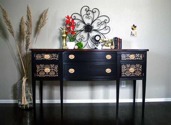 Black and 2024 gold credenza