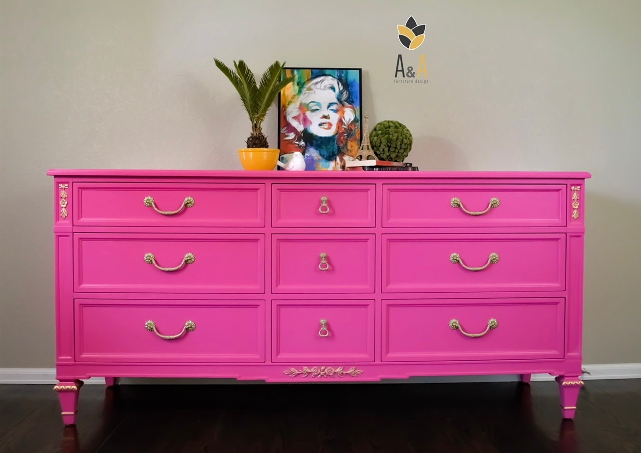 Customizable Triple Dresser. Refinished Vintage Bedroom Etsy