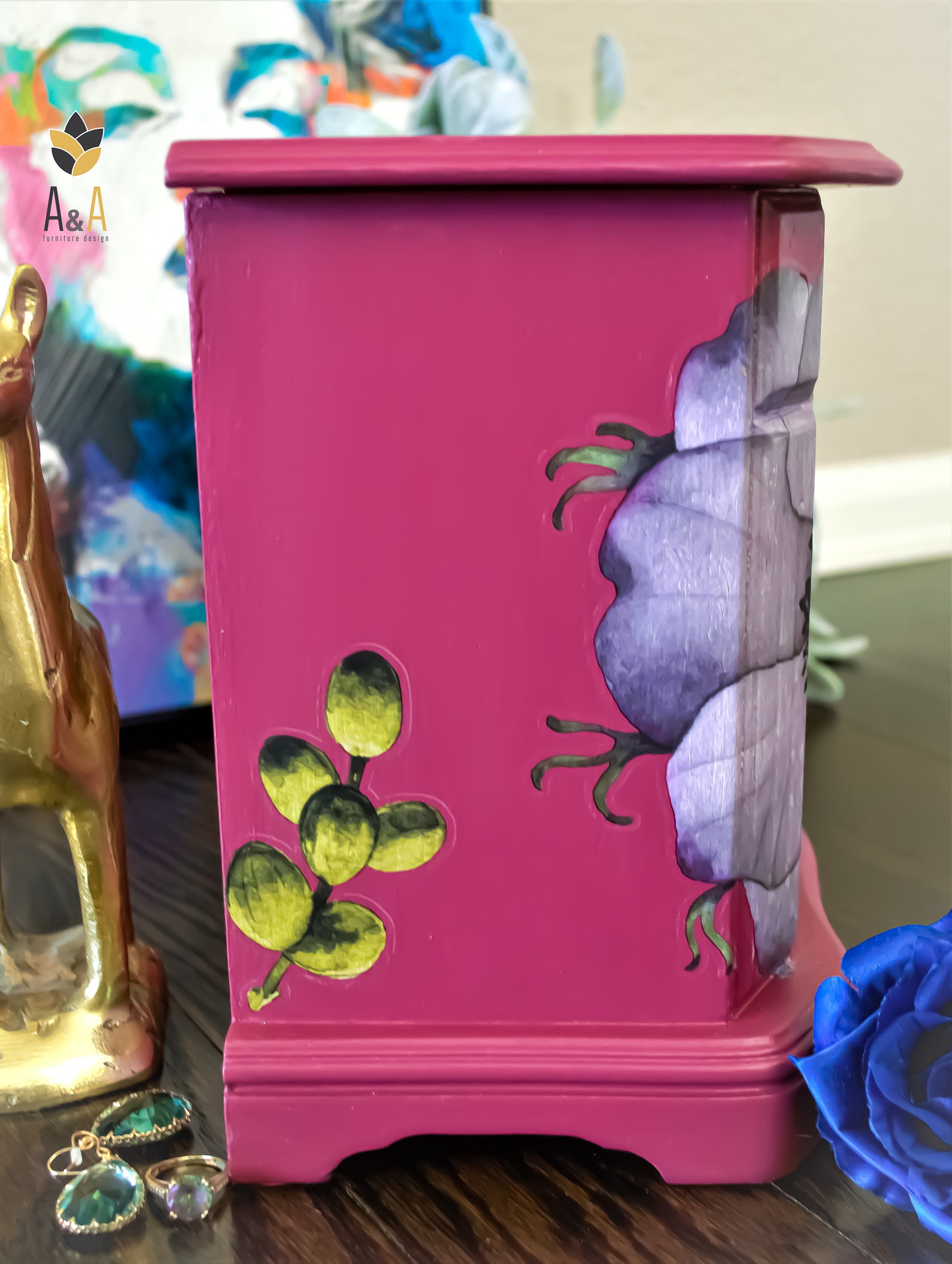 Floral Jewelry Box. Painted Jewelry Organizer. Keepsake Box. Etsy