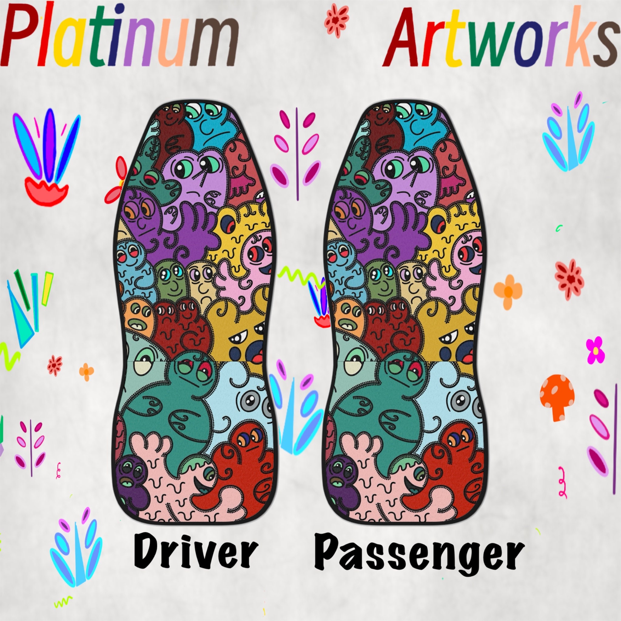 Discover Modern Art Seat Covers for Car, Pop Art Car Seat Covers, Contemporary Art Car Seat Cover, Cute Car Accessories, Gift for Women, Gift for Men