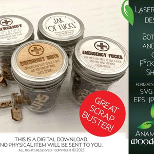 Funny Adult Give a Shit/ Give a Fuck Laserklaar ontwerp om flessen en potten te maken | Scrap Buster