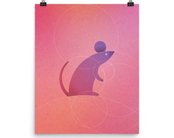 Mouse Print | 13 Animals Made From 13 Circles | # 9 / 13