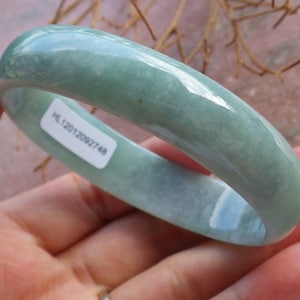 Gecertificeerde handgesneden groene natuurlijke Myanmar Birma klasse A JADE jadeïet ganzenei ovale armband 58 mm x 49 mm