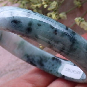 Certified Hand Carved Green Myanmar Burma 100% Natural Grade A JADE Jadeite Bangle Bracelet 58mm