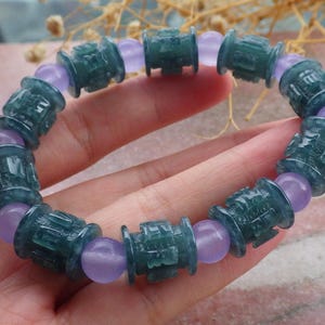 Gecertificeerde handgesneden natuurlijke Myanmar Birma jade jadeïet mantra kralen munt armband