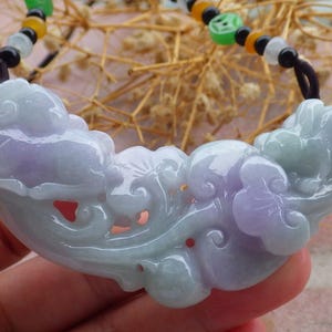 Certified Hand Carved Natural Myanmar Burma A Jade jadeite Zodiac Rabbit Sheep Lucky Amulet Pendant Necklace