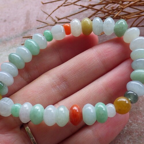 Certified Hand Carved 3 Color Green Yellow Lavender Natural Myanmar Burma A JADE Jadeite Bead Beads Bangle Bracelet shops