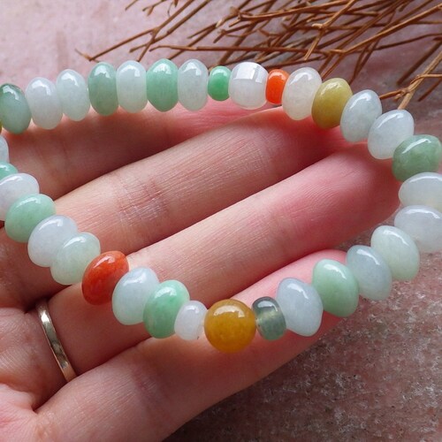 Certified Hand Carved 3 Color Green Yellow Lavender Natural Myanmar Burma A JADE Jadeite Bead Beads Bangle Bracelet shops
