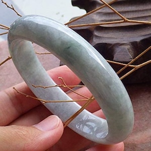 Certified Hand Carved Green Myanmar Burma 100% Natural Grade A JADE Jadeite Bangle Bracelet 58 mm