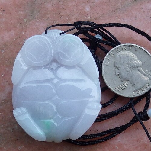 Certified Green Natural Myanmar Burma A shops Jade Jadeite Dragon Turtle Coin Pendant Necklace 703664