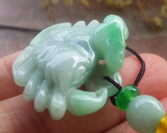 珍しい風水風水巨大な 3D カニ運び八方來財よく彫られた未処理の黄色の