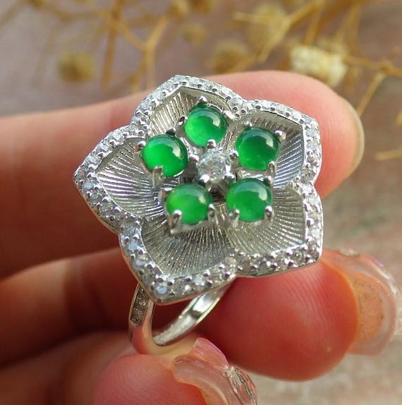 Certified Silver 925 Natural Burma Grade A Icy Green JADE  display picture 2