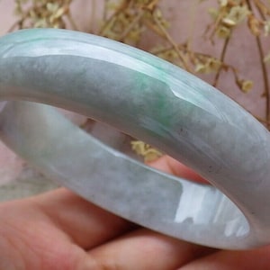 Certified Hand Carved Green 100% Natural Myanmar Burma Grade A JADE Jadeite Circle Bangle Bracelet 57mm