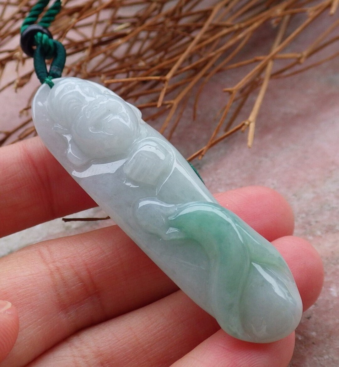 Certified Hand Carved Green Natural Myanmar Burma A Jade Jadeite