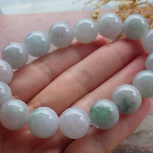 Gecertificeerde handgesneden natuurlijke Myanmar Birma jade jadeiet 13 mm kralen armband