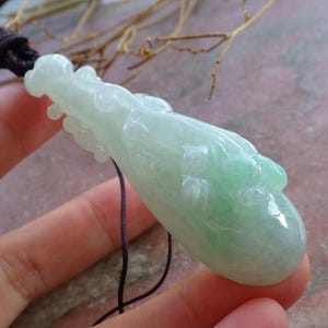 Certified Hand Carved Natural Myanmar Burma A Jade jadeite Dragon Pi Xiu Guitar Pendant Necklace