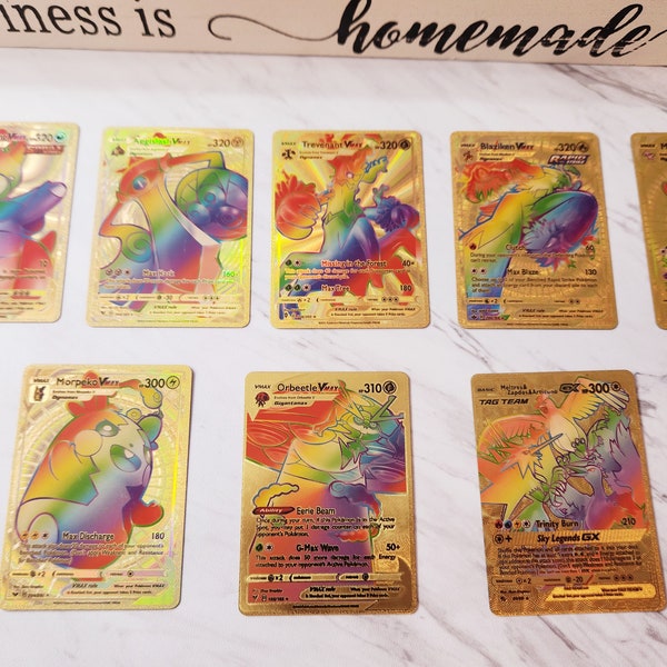 Gold Rainbow Pokemon Inspired Cards or Stickers