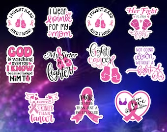 Breast Cancer Awareness Stickers: Pink Ribbon Decals