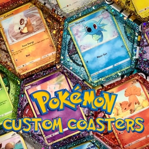 Custom Made To Order Pokemon Karte Harz Untersetzer / Trinket Dish Handmade Hexagon