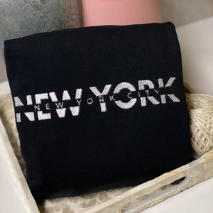 NYC Embroidered Sweatshirt, Pullover for him/her, High Quality Crewneck, Handmade New York City Design, Adult Unisex Trendy nyc sweatshirt