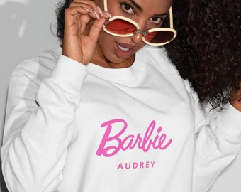 Personalized Barbie sweatshirt, custom Barbie, Barbie T-shirt, Customizable hoodie, gifts, birthday, girl, woman
