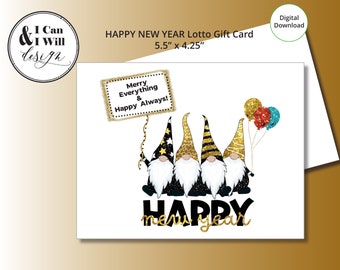 Happy New Year Real Estate Customer Card, New Year Marketing, New Year's card, Realtor marketing New Year's card, Gnomes fun quote, Print