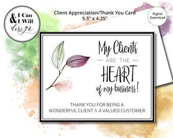 Real estate Thank You card, Client appreciation, Customer Thank You, Realtor Thank You, Realtor Marketing, Real Estate Agent, Client Thanks