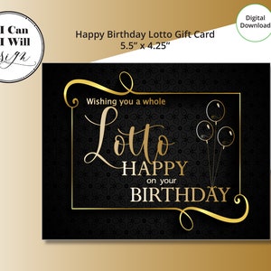 Birthday Lotto Gift Card, Client Birthday, Customer Birthday, Marketing Birthday Card, Lotto Card Birthday