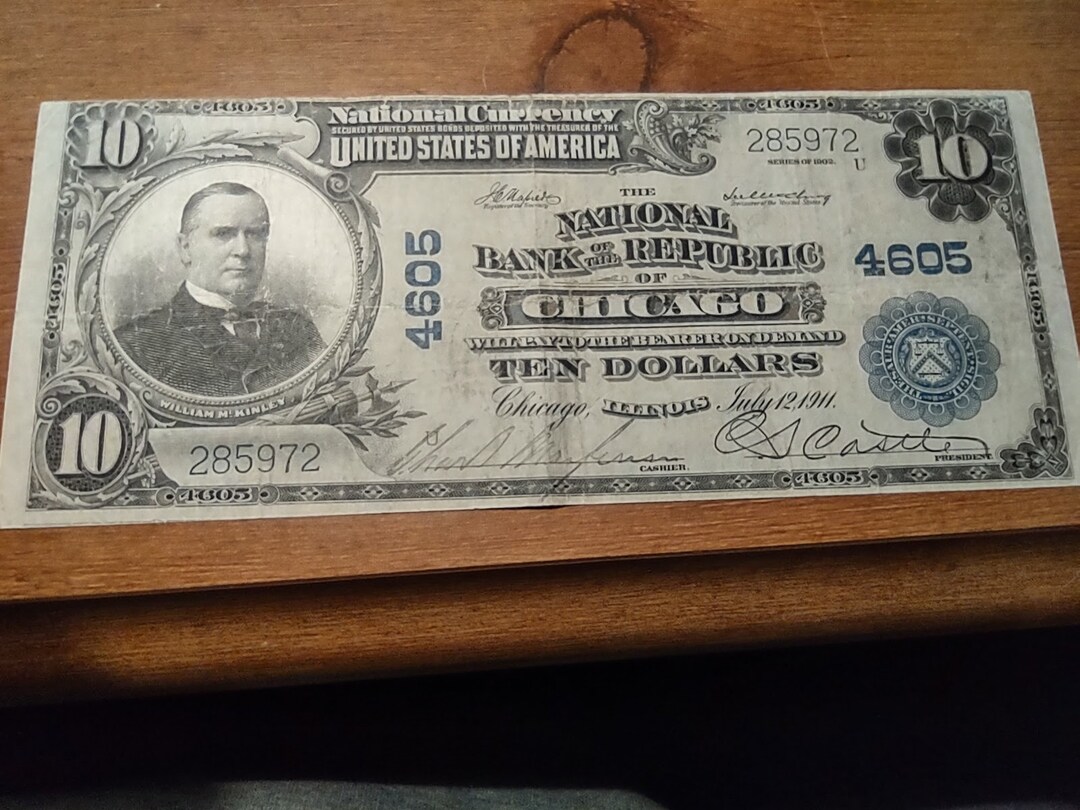 1902 National Currency. Ten Dollar Bill. Horse Blanket. Etsy