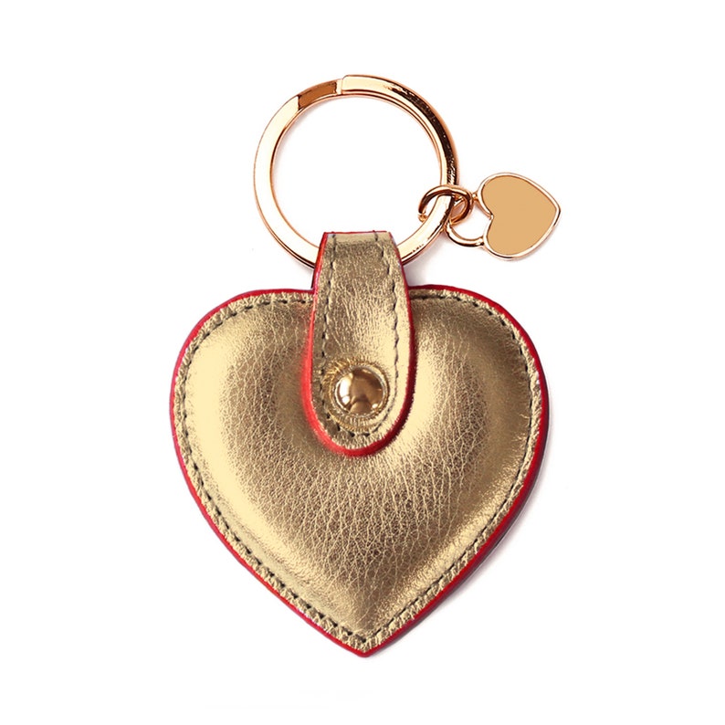 Handmade Genuine Leather Heart-Shaped Keyring image 8