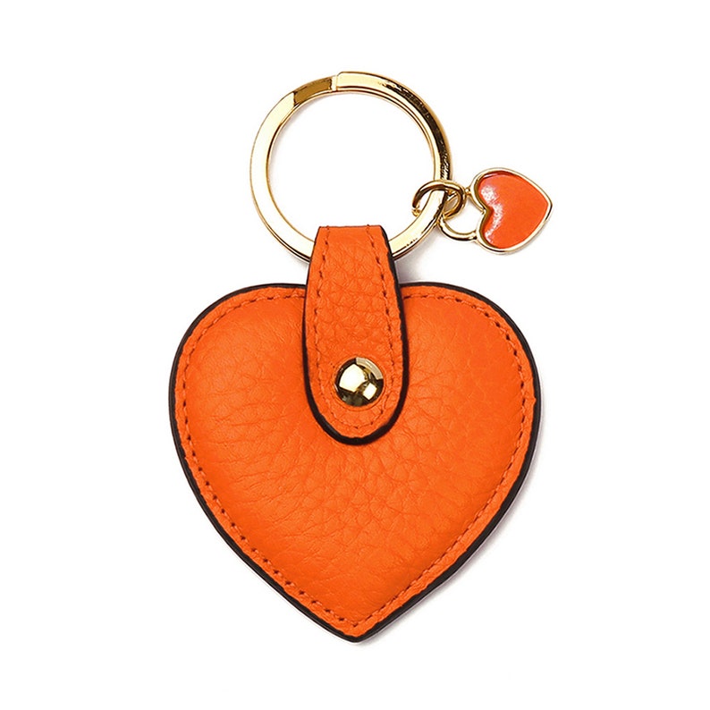 Handmade Genuine Leather Heart-Shaped Keyring image 4