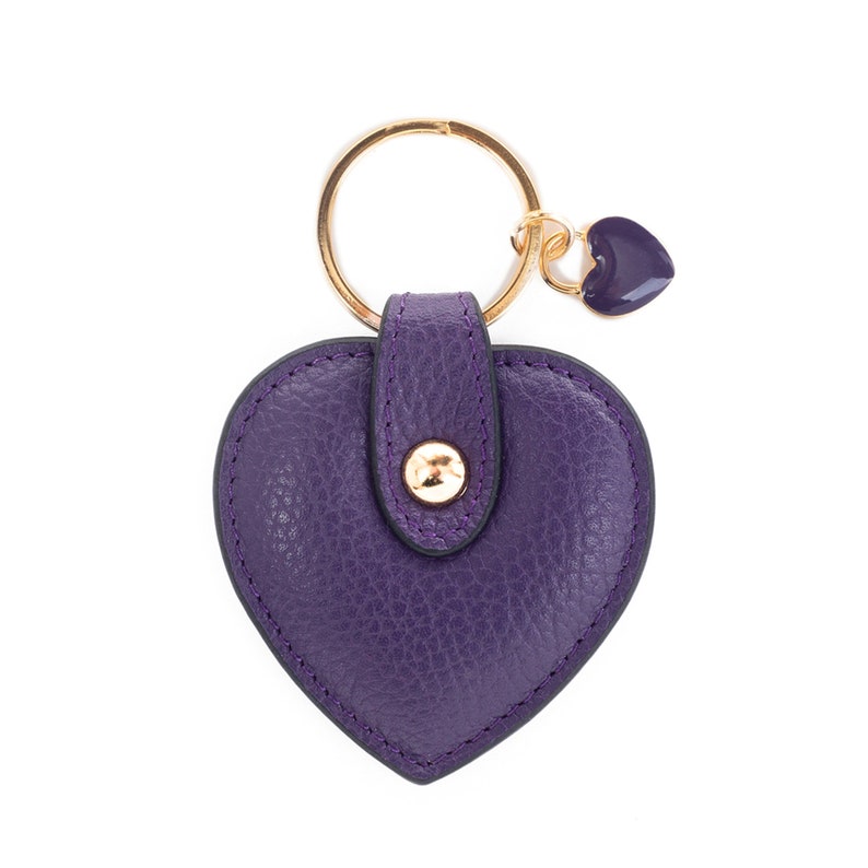 Handmade Genuine Leather Heart-Shaped Keyring image 7