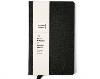Handmade Leather-Bound Ruled Notebook (Medium Size)