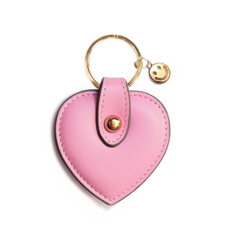 Handmade Genuine Leather Heart-Shaped Keyring image 3