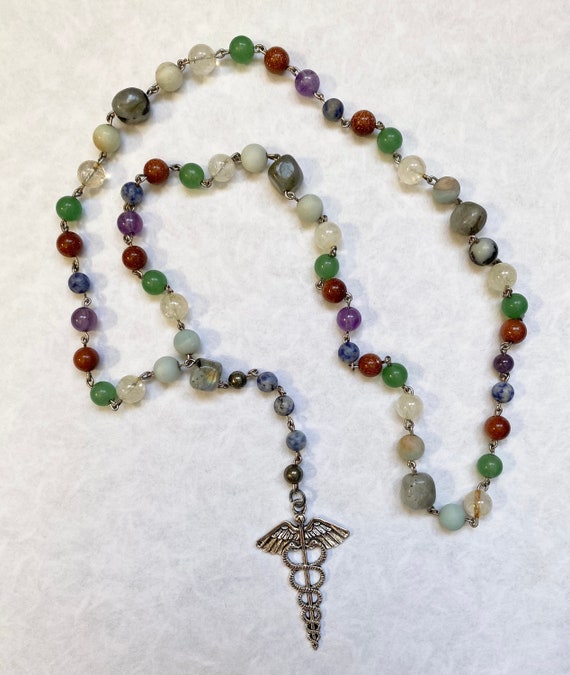 Greek God Hermes Devotional Rosary Style Necklace