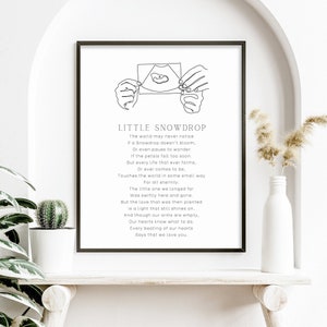 Baby Infant Loss Miscarriage Art Print - Poème Cadeau pour les amis, les parents et la famille, Télécharger Instant, Souvenir de fausse couche, Poème de perte