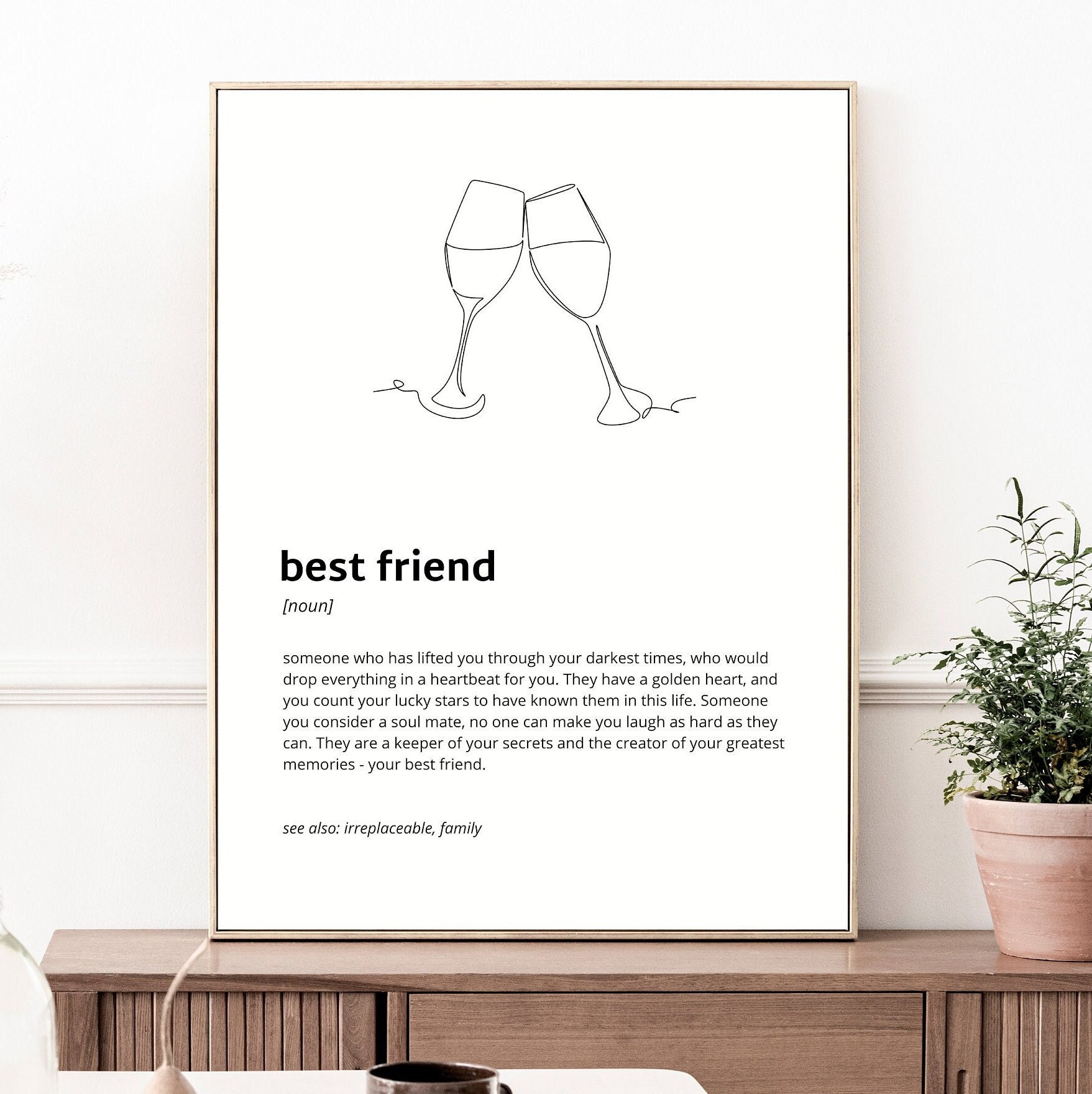 Best Friend Definition Print, Printable Art, Instant Download, Quote