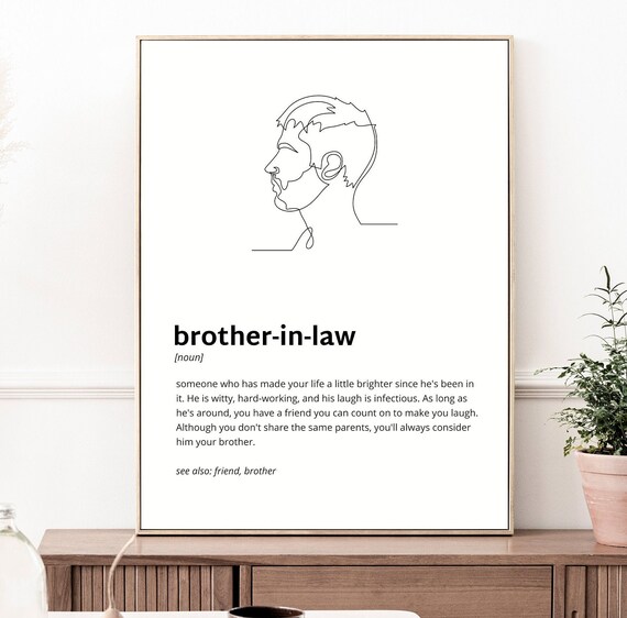 Brotherinlaw Definition Print Printable Art Instant Etsy