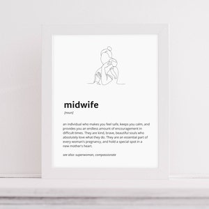 Ostetrica Definizione Stampa, Arte stampabile, Download istantaneo, Stampa Preventivo, Stampa Minimalista, Arte Moderna, Regalo Ostetrica, Arte Murale